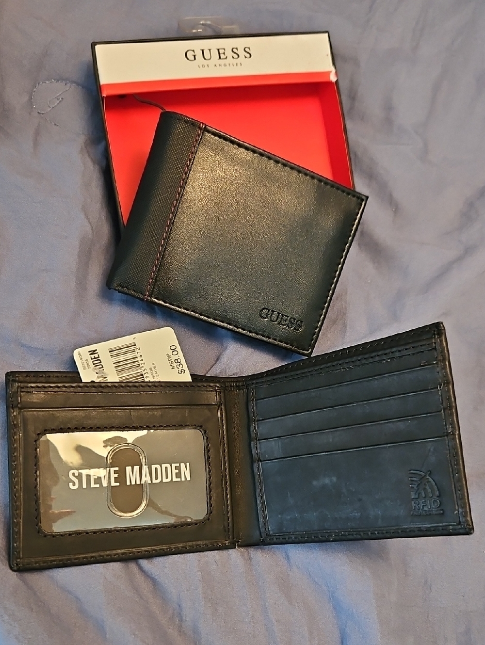 GUESS & STEVE MADDEN mens Wallets Brand New